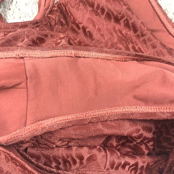 BCBGMAXAZRIA Swimsuit Paprika Rust Leopard Animal Print One Shoulder Swimsuit 12 - Picture 5 of 7